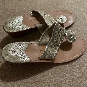 Jack Rogers Metallic Wedge Sandals